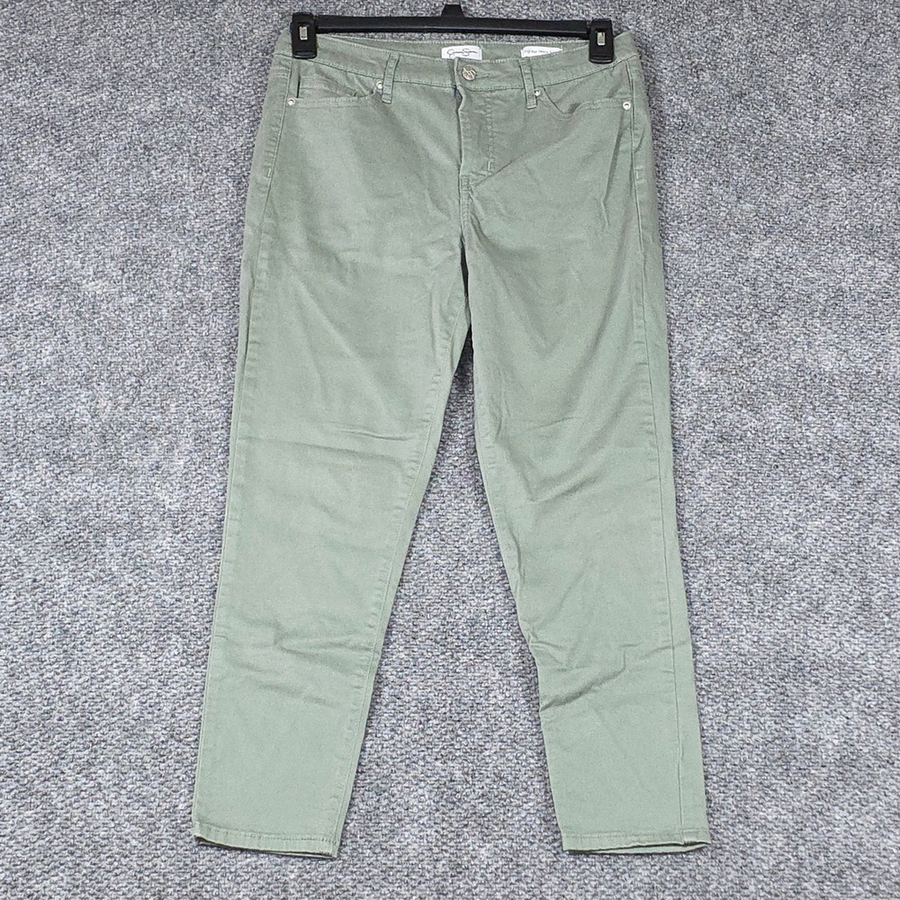 Jessica Simpson Women Size 8 Pants Green High Rise Skinny Ankle